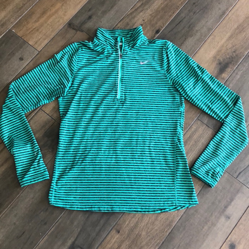 Nike Woman’s  3/4 Zip Striped Pullover